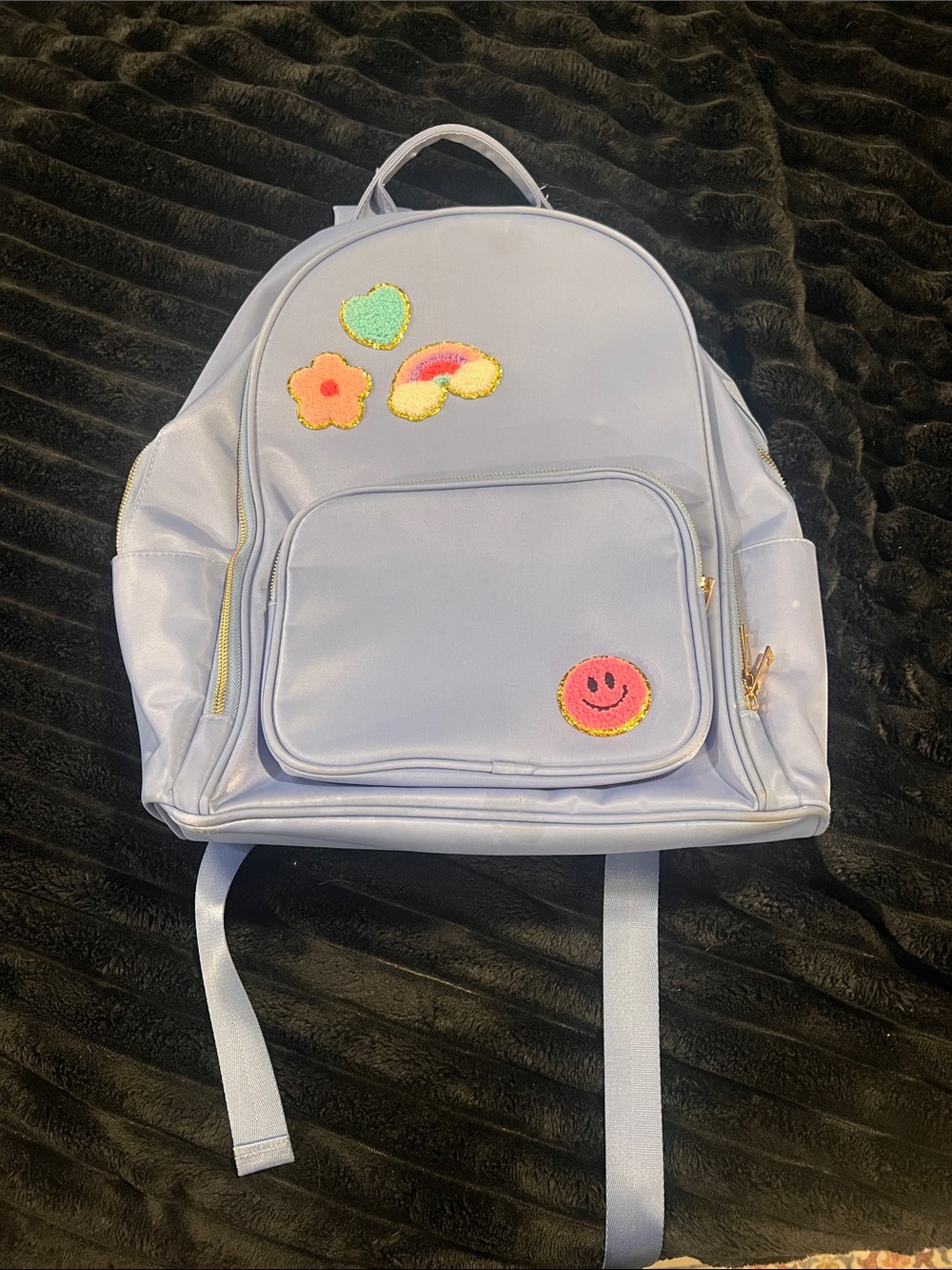 Marshalls Light Purple Kids Backpack with Rainbow and Patch Accents